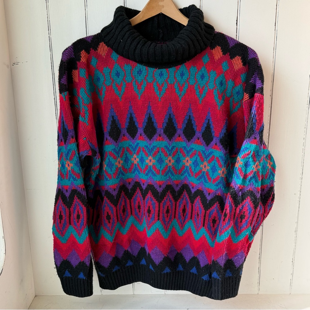 Vintage Retro Colored Turtle Neck Sweater